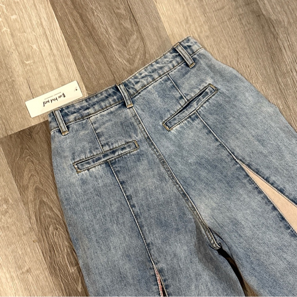 NEW Three Bird Nest Women’s Wide Leg Jeans Patchwork Bohemian Style Size Small - Picture 10 of 16